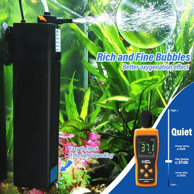 Aquarium U-V Filter for 40-75 Gal, 211 GPH Swirl Turbo Design Submersible - Image 2