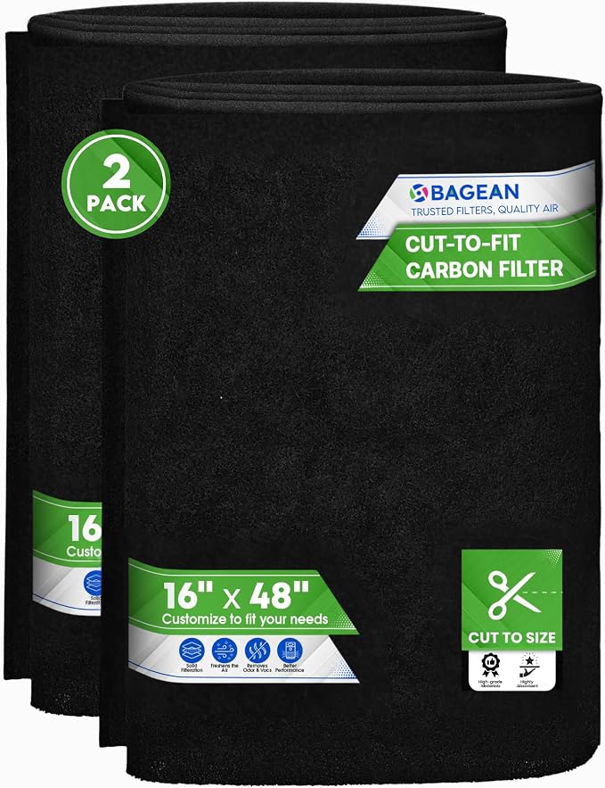 Cut to Fit Activated Carbon Filter Sheet 16” x 48” by Bagean