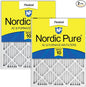 Nordic Pure 20x25x1 Pleated MERV 10 Air Filters 2 Pack by NordicPure