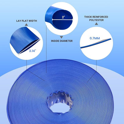 Poolvio Backwash Hose 2" x 100 ft, Tear-Resistant & Leak-Free - Image 3