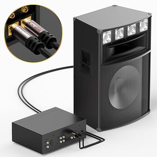 RCA Cable 4FT, 2RCA Male to 2RCA Male Stereo Audio Cable,【Oxygen-Free Copper, Hi-Fi Sound, Double Shielded】2 RCA Car Audio Subwoofer Cord for Home Theater, HDTV, Amplifier, Hi-Fi System, Speaker