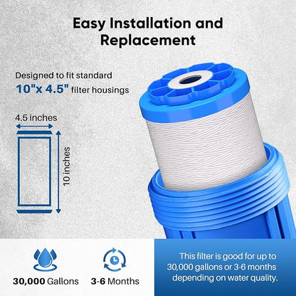 PUREPLUS 10"×4.5" String Wound Sediment Filter Compound - Image 5