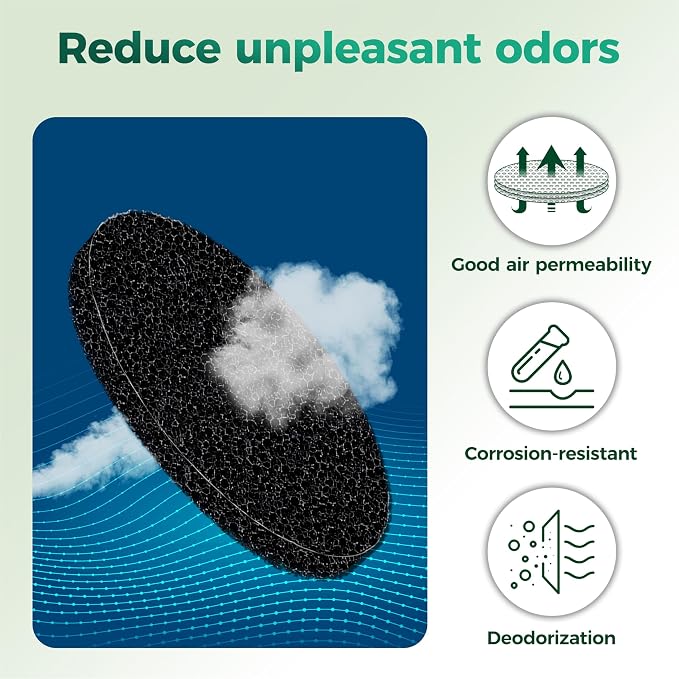 Polyurethane Activated Charcoal Filters -7 Pack 4.5 Inch Square Strong Odor - Image 3