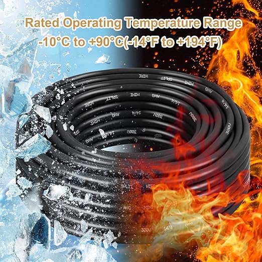 MOOKEERF 14/4 AWG Mini-Split Cable - 100FT 14 AWG 4 Conductor Control Cable 300V Stranded Oxygen-Free Pure Copper Wire for Mini Split Air Conditioner,Heat Pump,HVAC Systems and Speaker Systems