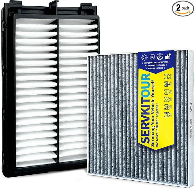 Engine Cabin Air Filter Set for Tucson 2.5L Gas, Santa Fe 2.5L, Santa Cruz 2.5L by SERVKITOUR