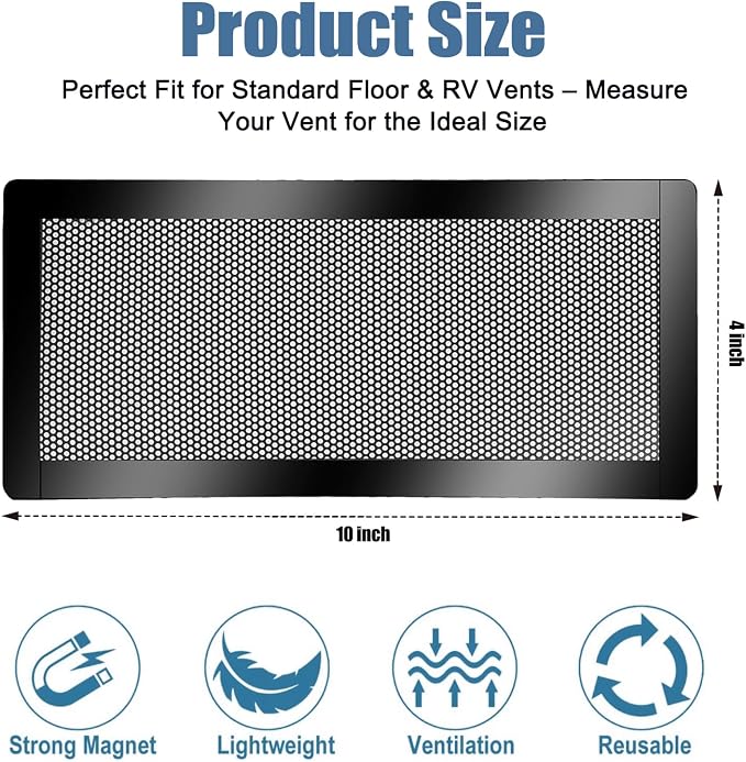 4x10 inch Air Vent Filters Screen mesh Cover, Wall & Ceiling Vents, Noise - Image 2