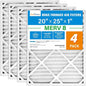LotFancy 20x25x1 Air Filter MERV 8 4-Pack, Electrostatic Pleated Furnace & AC by LotFancy