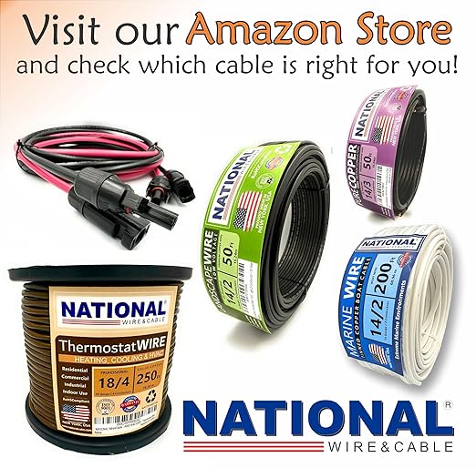 NATIONAL Wire&Cable - 16/2 Audiophile Speaker Wire (100 Feet) 16AWG Gauge - Made in USA - in Wall Audio Speaker Wire Cable/CL Rated/ETL Listed / 2 Conductors - OFC Oxygen-Free Copper, White 100ft