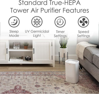 Crane Air Purifier with True HEPA Filter, UV Light, 250 Sq Feet Coverage - Image 3