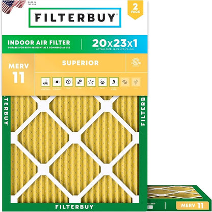 Filterbuy 20x23x1 Air Filter MERV 11 Superior Pet & Allergy Defense, by Filterbuy