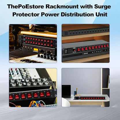 10 Outlets 1U Horizontal PDU Network Rackmount Power Strip - Image 6
