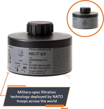 MIRA Safety - NBC-77 SOF - Single 40mm Gas Mask Filter - Special Combined CBRN - Image 3