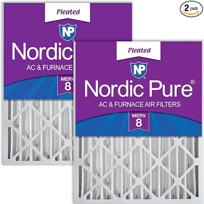 Nordic Pure 16x24x4 Pleated MERV 8 Air Filters 2 Pack by NordicPure