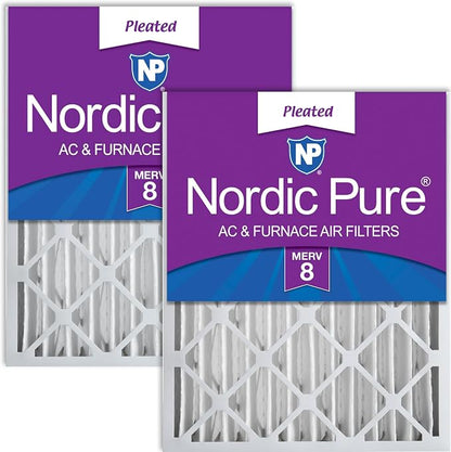 Nordic Pure 20x20x4 Pleated MERV 8 Air Filters 2 Pack by NordicPure