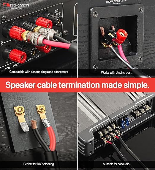 Nakamichi 14/2 (250-Foot) in-Wall & Direct Burial (UL CL2 CL3 Rated) Oxygen-Free Copper (OFC) 2-Conductor Speaker Cable Wire, Outdoor In-Ground, in-Ceiling, Riser, Black (14AWG / 250ft / 76.21m)