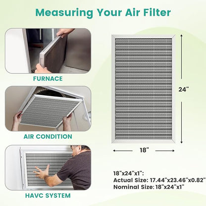 18x24x1 Reusable Air Filter, Electrostatic HVAC AC Furnace Filter, Merv 8 - Image 3