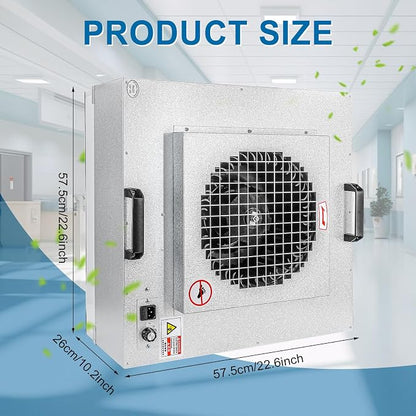 Professional HEPA Laminar Flow Hood, H14 High Efficiency Filter, 22.6x22.6x10.2 - Image 2