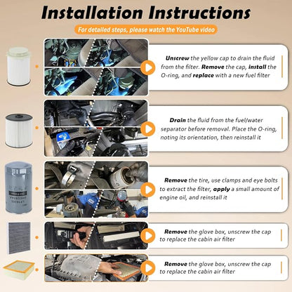 Fuel Filter Water Separator and Oil/Air Filter Set Fit - Image 7