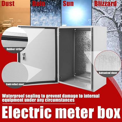 Electrical Box 24 x 16 x 12 Inch Indoor Outdoor Electrical Enclosure Box Steel - Image 4