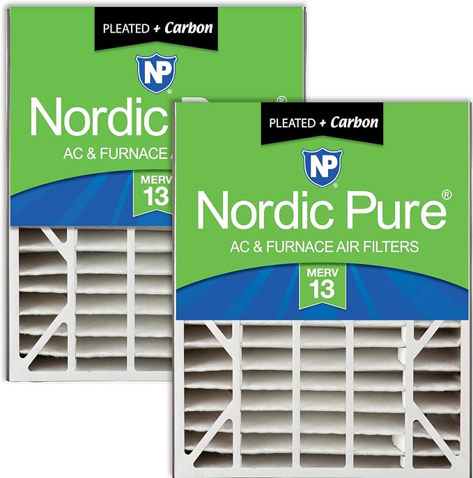 Nordic Pure 20x25x5 Air Bear AC Filter Replacement MERV 13 Plus Carbon 2 Pack by NordicPure