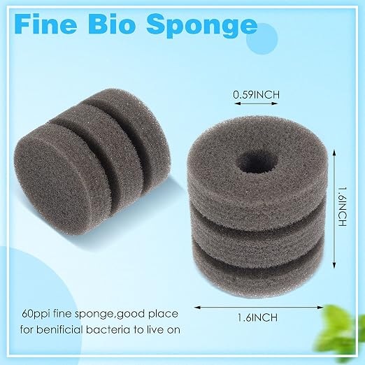 Riakrum 2 Pieces Mini Aquarium Single Sponge Filter Submersible Foam Filter - Image 4