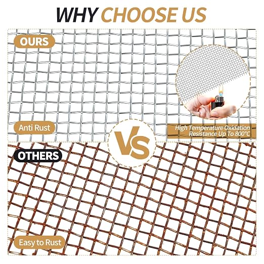 5 Pack 304 Wire Mesh Screen, 11.8"X8.2" Heat-Resisting Metal Mesh, 20 Mesh - Image 3
