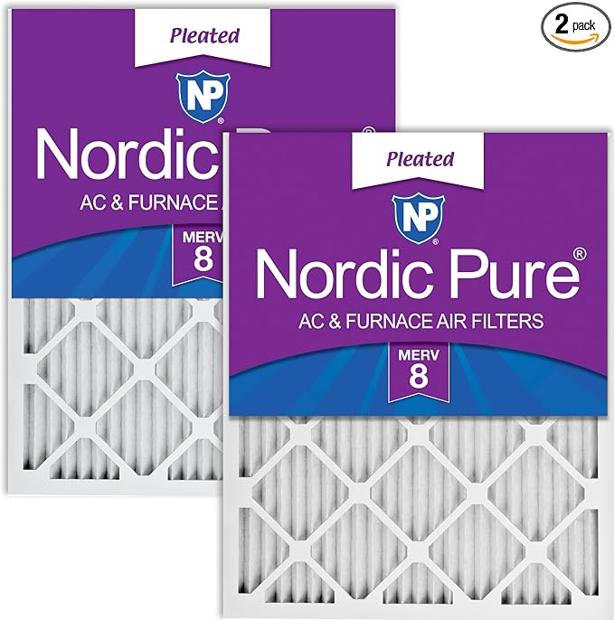 Nordic Pure 18x20x1 Pleated MERV 8 Air Filters 2 Pack by NordicPure
