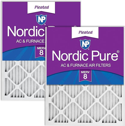 Nordic Pure 14x20x1 Pleated MERV 8 Air Filters 2 Pack by NordicPure