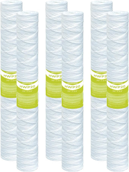 5 Micron Whole House Water Filter Cartridge, String Wound Sediment Filters by MewMore