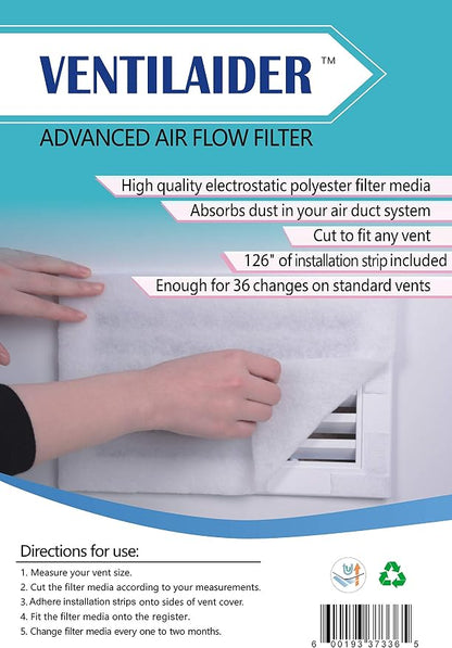 Vent Filter Set 20" x 84" Electrostatic Media + 126" of Tape by Ventilaider