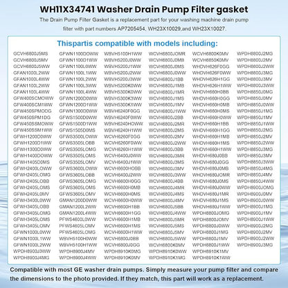 WH11X34741 Washer Drain Pump Filter gasket | WH11X29539 Drain Pump gasket - Image 4