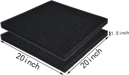 Hipanda 2 Pack Aquarium Bio Filter Sponge Pad 20"x20"x1.5", Bio Filter Media - Image 2