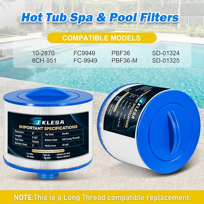 Spa Filter Compatible with 2013+ Bullfrog/Wellspring 10-2870, Unicel 8CH-951 - Image 2