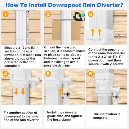 WADEO Rainwater Collection System, Rain Barrel Diverter Kit Fits - Image 7