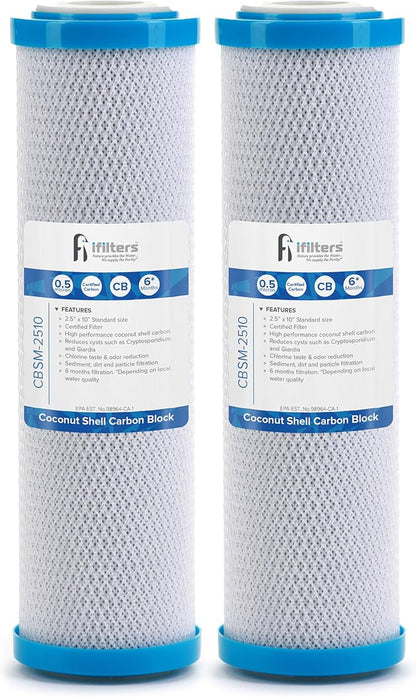 iFilters 0.5-Micron Carbon Block Water Filter – Coconut Shell CTO Drinking by iFilters