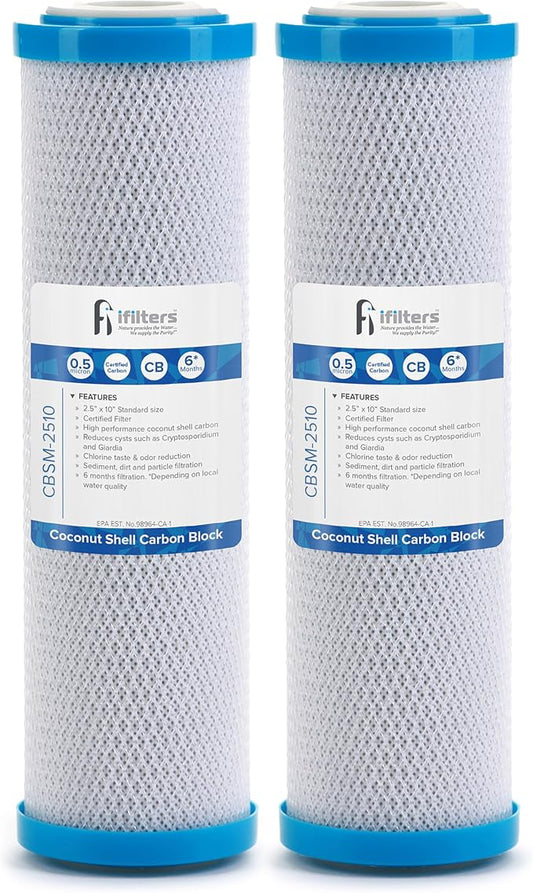 iFilters 0.5-Micron Carbon Block Water Filter – Coconut Shell CTO Drinking by iFilters