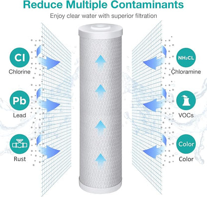 SimPure Whole House Water Filter Cartridges 5 Micron 20" x 4.5" CTO Activated - Image 4