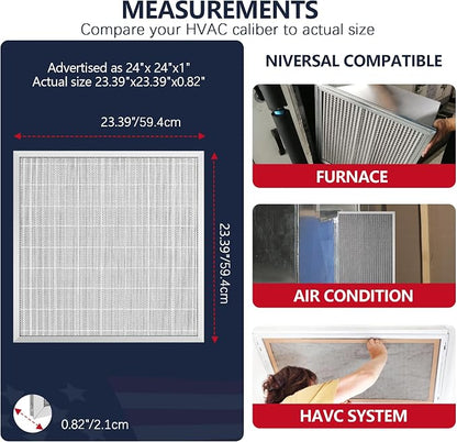 24x24x1 Electrostatic Air Filter, Washable & Reusable Aluminum AC/HVAC Furnace - Image 5