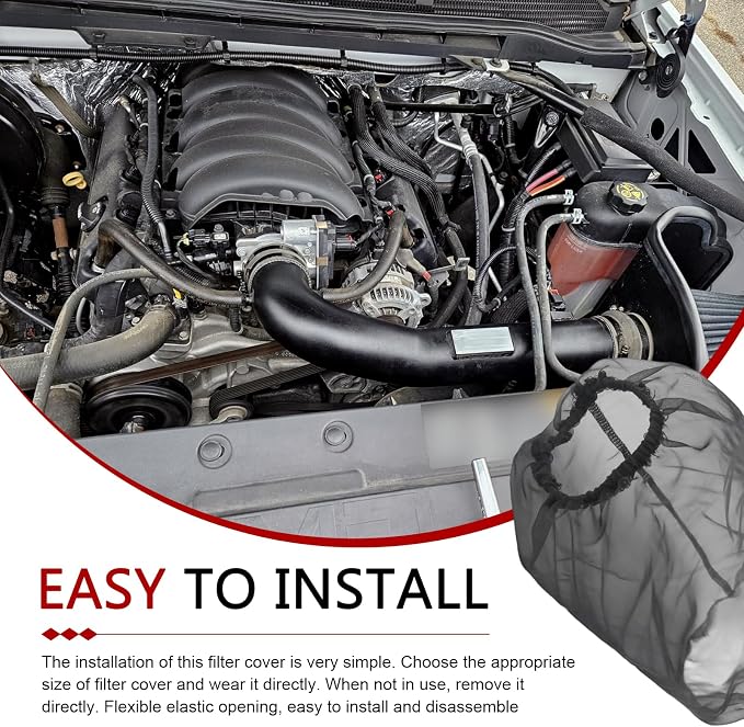 Car Cold Air Intake Filter Dustproof Cover, Universal Cone Protective Cover - Image 6