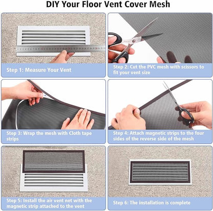 4 Pack 40cm x 30cm Magnetic Floor Vent Cover - Image 2