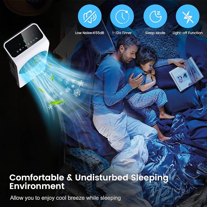 ARLIME Evaporative Air Cooler, 3-in-1 Portable Air Conditioner, AC Fan w/ 3 - Image 5