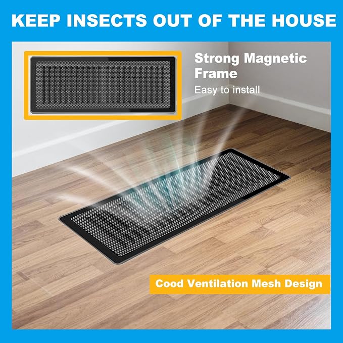 4 PCS Black Magnetic Vent Covers-5.5x12 Magnetic Air Vent Covers - Image 4