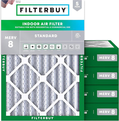 Filterbuy 21.5x23.25x4 Air Filter MERV 8 Essential Dust & Allergy Defense by Filterbuy