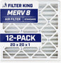 Filter King 20x20x1 Air Filter | 12-PACK | MERV 8 HVAC Pleated A/C Furnace by FilterKing