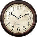 KECYET 12 Inch Wall Clocks Battery Operated Silent Non-Ticking Analog Wall Clock Vintage Retro Rustic Style Decorative for Living Room Kitchen Home Office(Bronze)