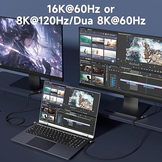 Short 90 degree USB C Cable 1FT Compatible With Thunderbolt 5/4,USB 5/4 right angle Cable 80Gbps Data Transfer,Type-C 240W Fast Charging,USB C Cable 16K@60Hz/8K@120Hz Video Output for Monitor/Display.