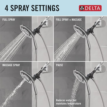 Delta Faucet 4-Setting In2ition 2-in-1 Dual Shower Head - Image 6