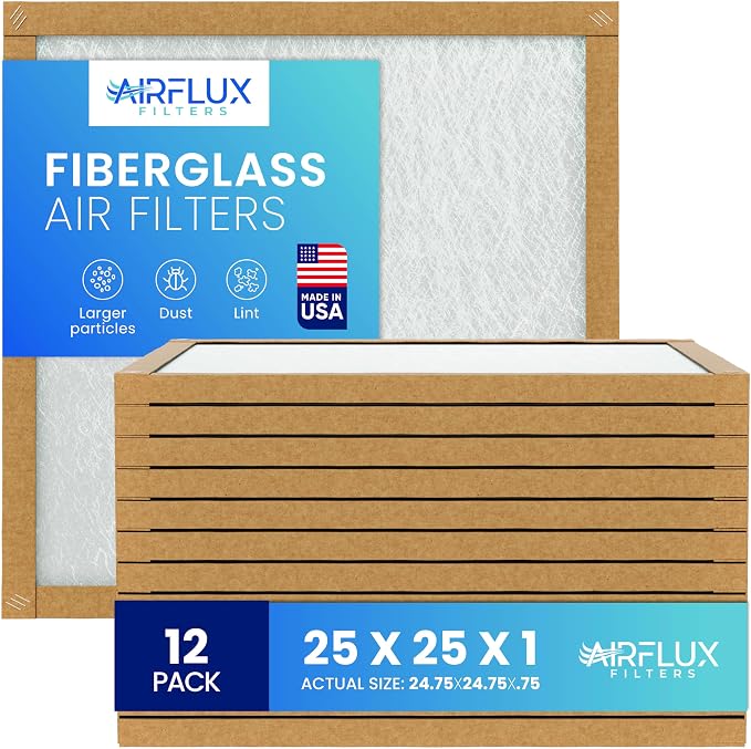 Fiberglass Air Filter -25x25x1Air Filter 12 Pack by Unknown