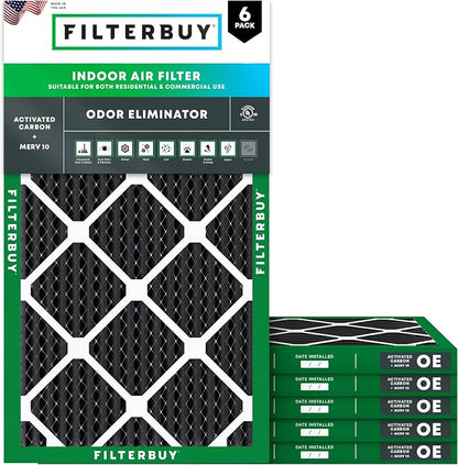 Filterbuy 14x30x1 Air Filter MERV 10 Odor & Allergy Defense by Filterbuy