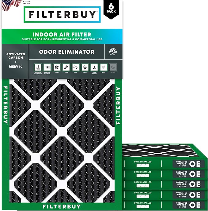 Filterbuy 12x30x1 Air Filter MERV 10 Odor & Allergy Defense by Filterbuy